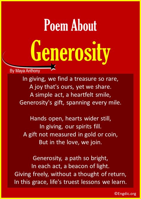 poem about charity|10+ Poems about Generosity .